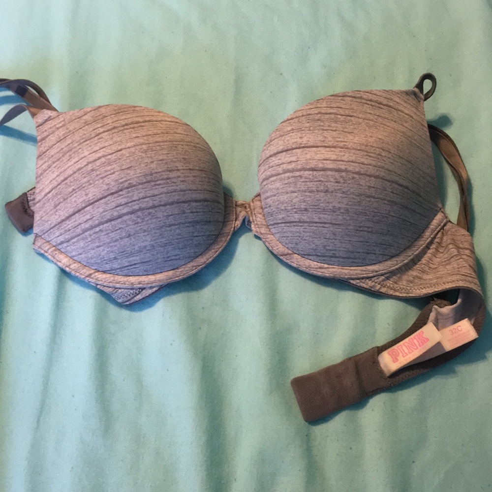 Pink Vs gray bra